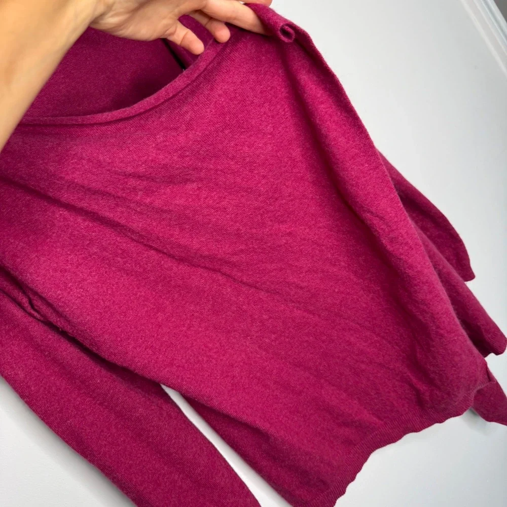 Boden Pink Cashmere Angora Blend Waterfall Open Cardigan Sweater Womens 12 WK662